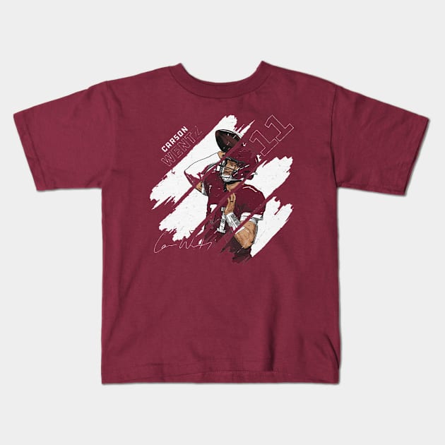 Carson Wentz Washington Stripes Kids T-Shirt by MASTER_SHAOLIN